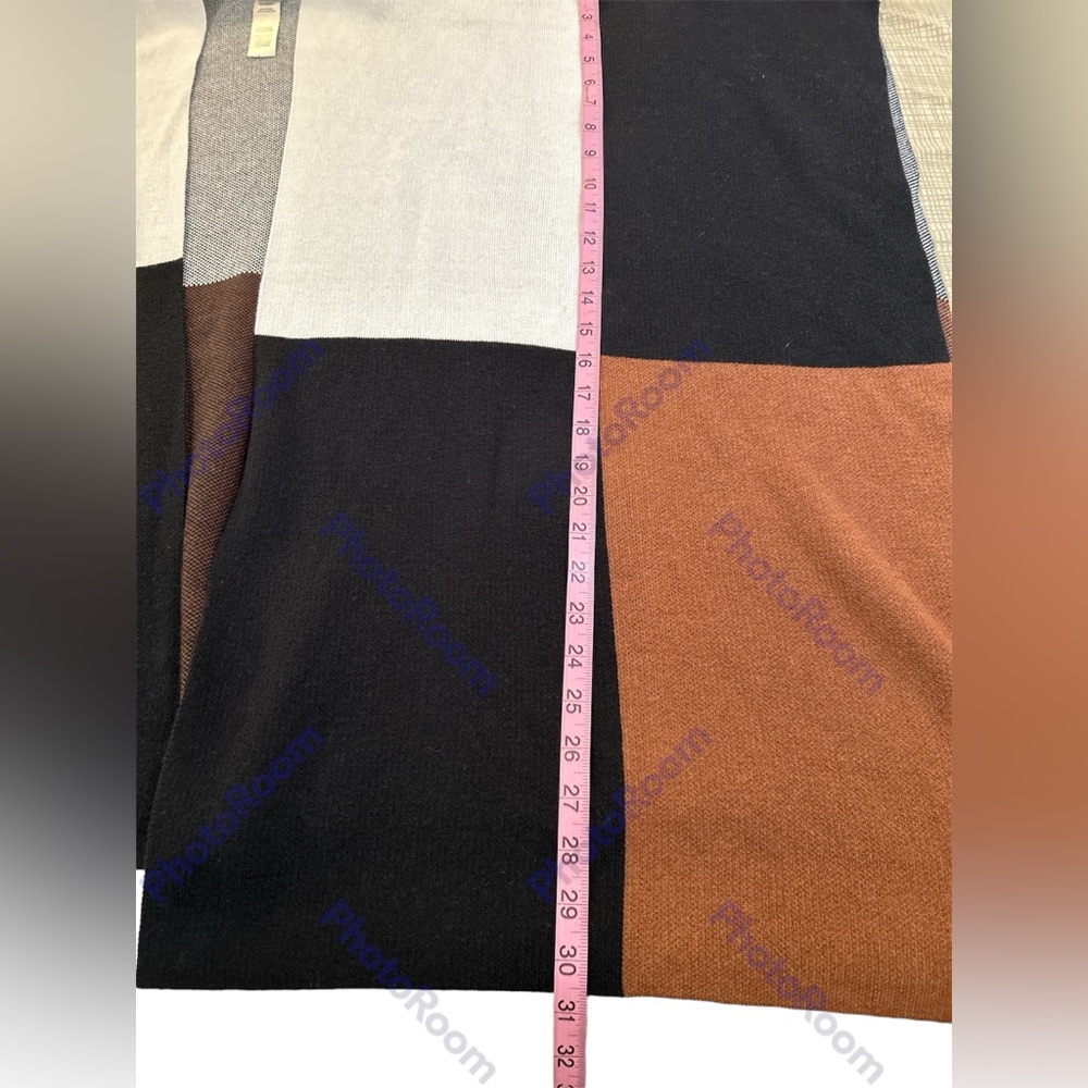 Chicos Poncho Wrap Size Os Color Block Back Brown… - image 6